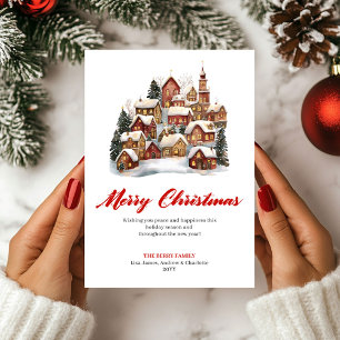 Simple Holiday Scene Christmas Greeting Card