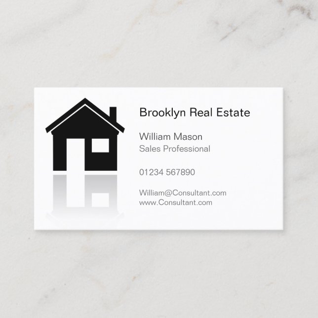 Simple Home Icon Realtor Business Card (Front)