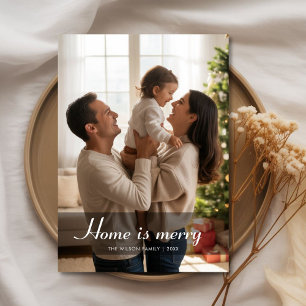 Simple Home Is Merry Christmas Card