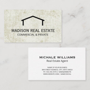 Simple Home Logo   Vintage Old Background Business Card