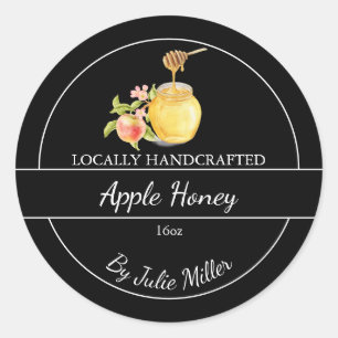 Simple Homemade Apple infused Honey Label