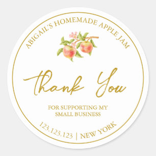 Simple Homemade Apple Jam Thank You Label