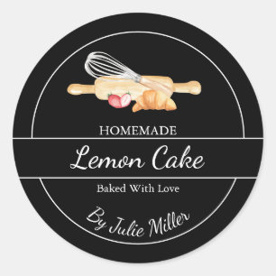 Simple Homemade Baking Label Black