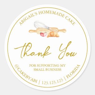 Simple Homemade Baking Thank You Label