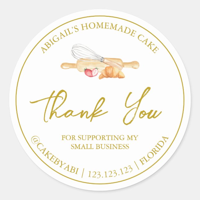 Simple Homemade Baking Thank You Label (Front)