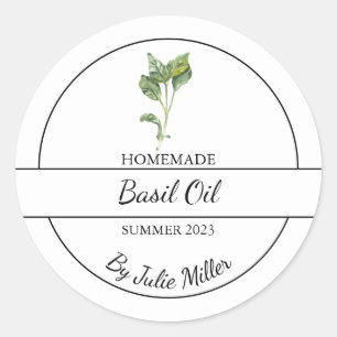 Simple Homemade Basil Oil Label