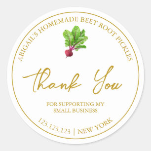Simple Homemade Beet Root Pickle Thank You Label