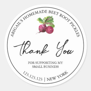 Simple Homemade Beet Root Pickle Thank You Label