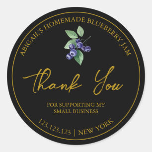Simple Homemade Blueberry Jam Thank You Label