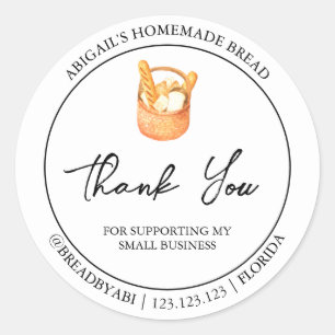 Simple Homemade Bread Thank You Label