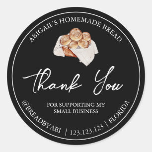 Simple Homemade Bread Thank You Label