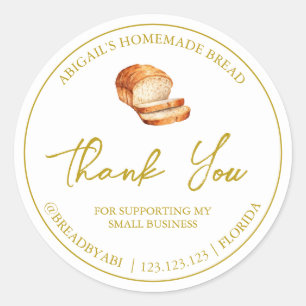 Simple Homemade Bread Thank You Label