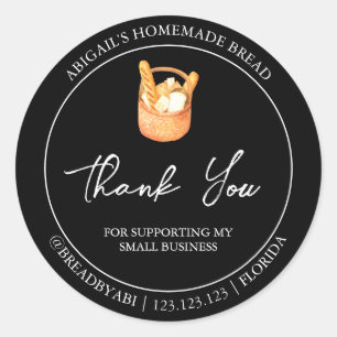 Simple Homemade Bread Thank You Label