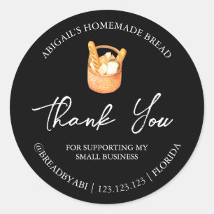 Simple Homemade Bread Thank You Label