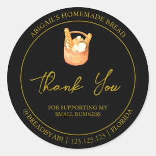 Simple Homemade Bread Thank You Label