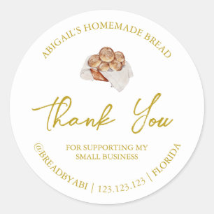 Simple Homemade Bread Thank You Label