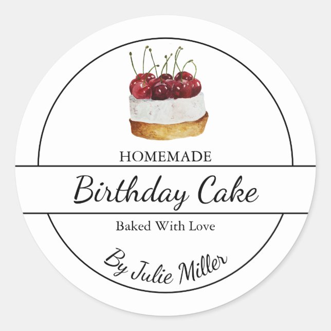 Simple Homemade Cake Label (Front)