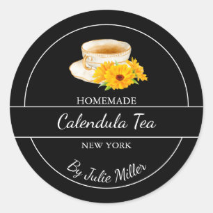 Simple Homemade Calendula Tea Label