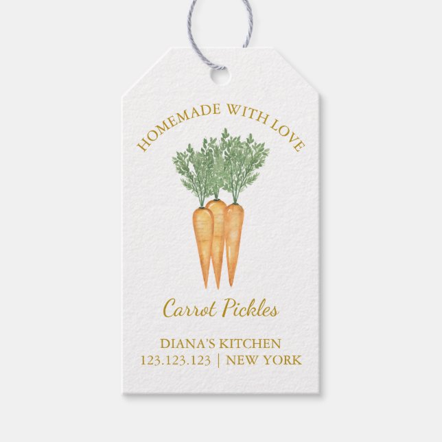 Simple Homemade Carrot Pickle Hang Tag White (Front)