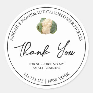 Simple Homemade Cauliflower Pickle Thank You Label
