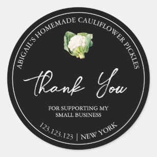 Simple Homemade Cauliflower Pickle Thank You Label