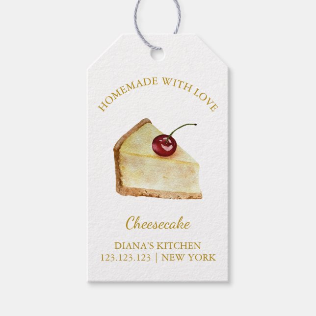Simple Homemade Cheesecake Dessert Hang Tag white (Front)