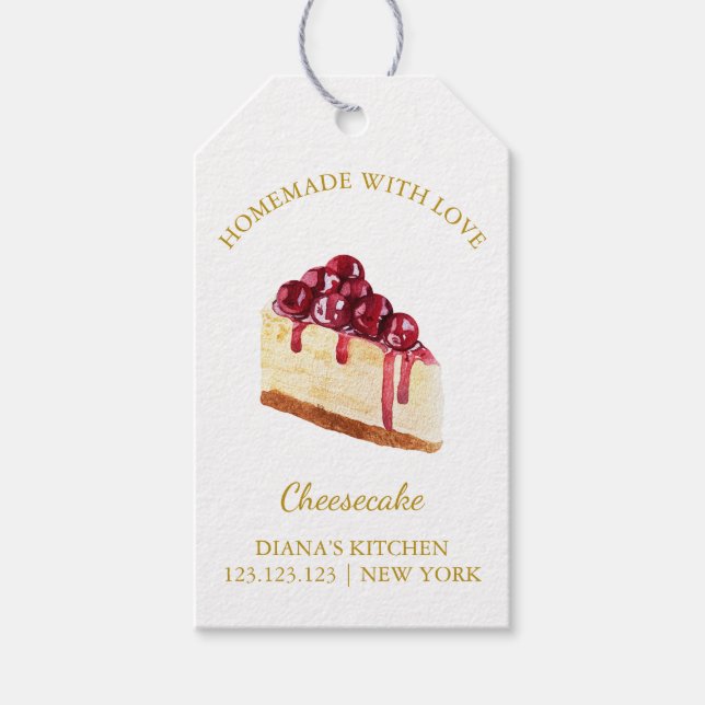 Simple Homemade Cheesecake Dessert Hang Tag white (Front)