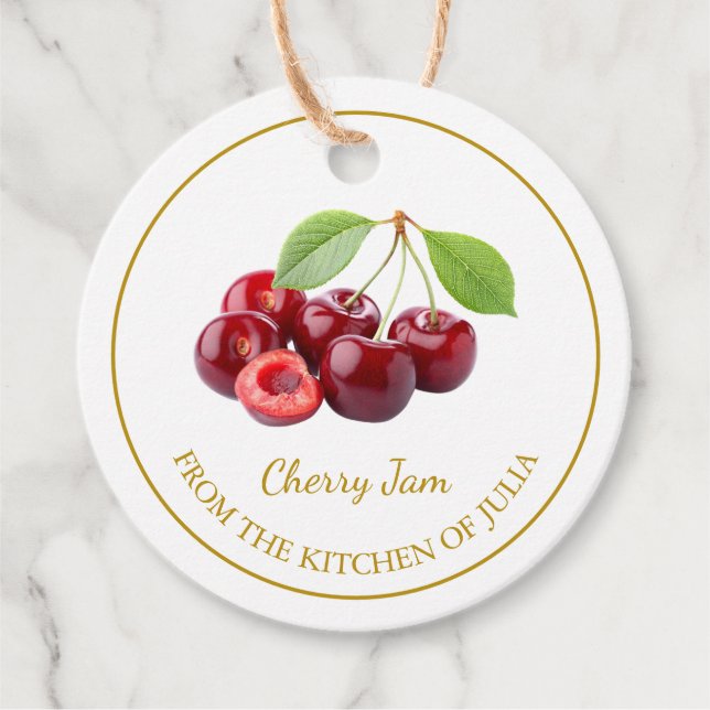 Simple Homemade Cherry Jam Hang Tag (Front)