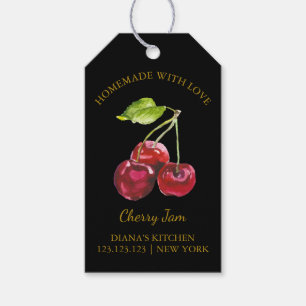 Simple Homemade Cherry Jam Hang Tag l Black