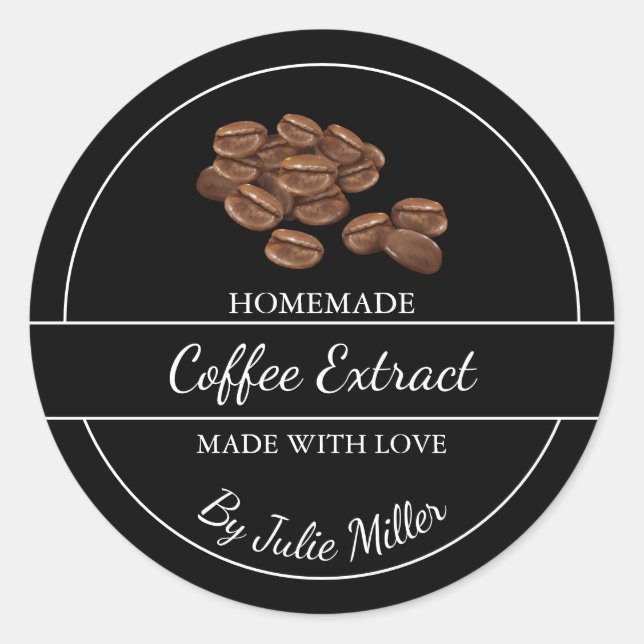 Simple Homemade Coffee Extract Label (Front)