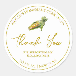 Simple Homemade Corn Syrup Thank You Label