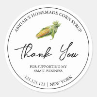 Simple Homemade Corn Syrup Thank You Label