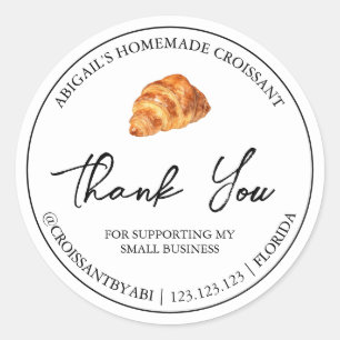 Simple Homemade Croissant Thank You Label