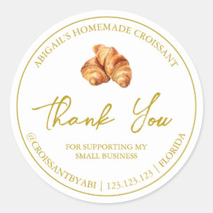 Simple Homemade Croissant Thank You Label