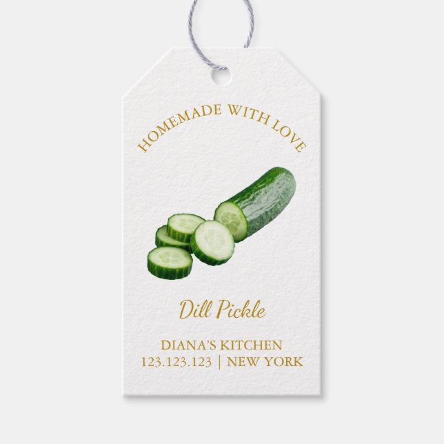 Simple Homemade Cucumber Dill Pickle Hang Tag  (Front)