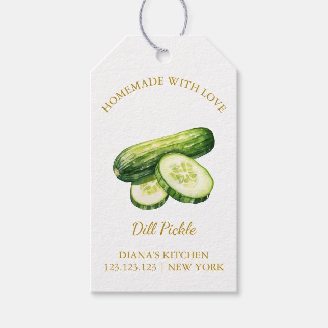 Simple Homemade Cucumber Dill Pickle Hang Tag  (Front)