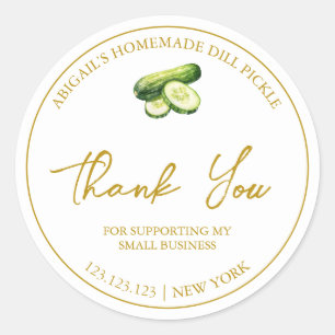 Simple Homemade Cucumber Pickle Thank You Label