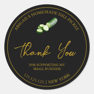 Simple Homemade Cucumber Pickle Thank You Label