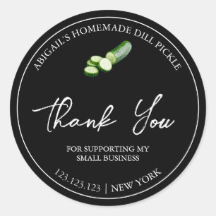 Simple Homemade Cucumber Pickle Thank You Label