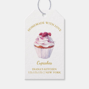 Simple Homemade Cupcake Dessert Hang Tag   White