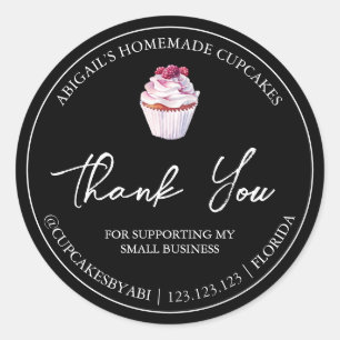 Simple Homemade Cupcake Thank You Label