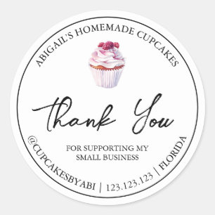 Simple Homemade Cupcake Thank You Label