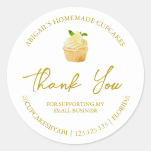 Simple Homemade Cupcakes Thank You Label