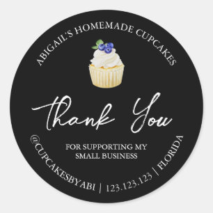 Simple Homemade Cupcakes Thank You Label