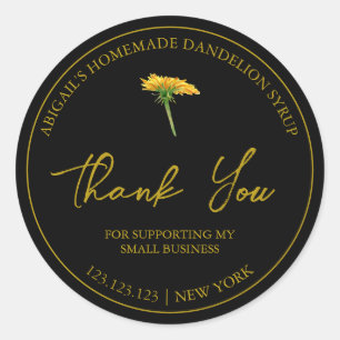 Simple Homemade Dandelion Syrup Thank You Label