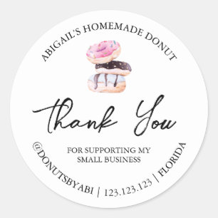 Simple Homemade Doughnut Thank You Label