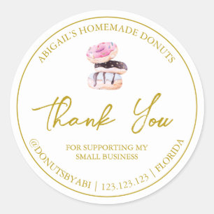 Simple Homemade Doughnut Thank You Label