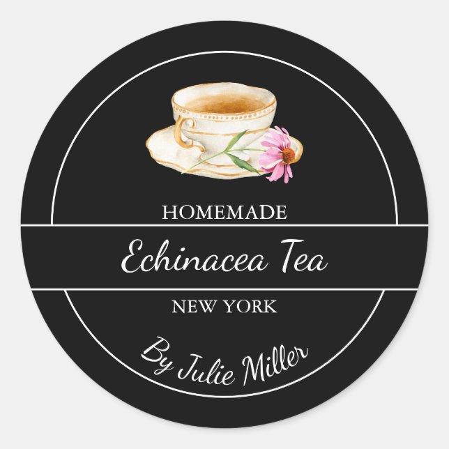 Simple Homemade Echinacea Tea Label (Front)
