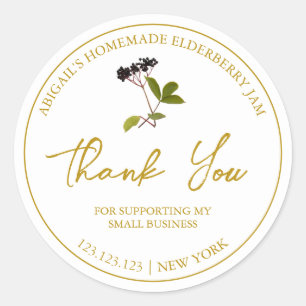 Simple Homemade Elderberry Jam Thank You Label