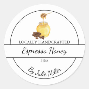 Simple Homemade Espresso infused Honey Label